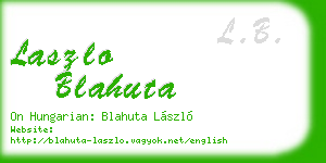 laszlo blahuta business card